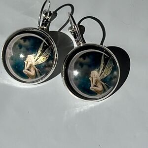 Moon Fairy Glass Dome Earrings